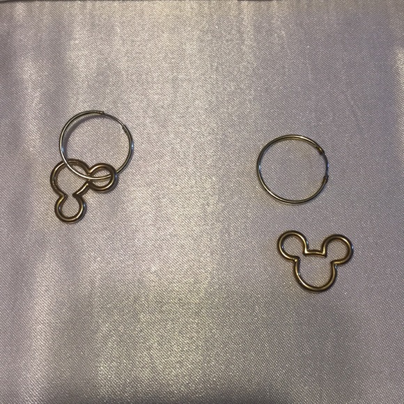 Mickey Mouse gold charmed hoop earrings - Picture 6 of 8